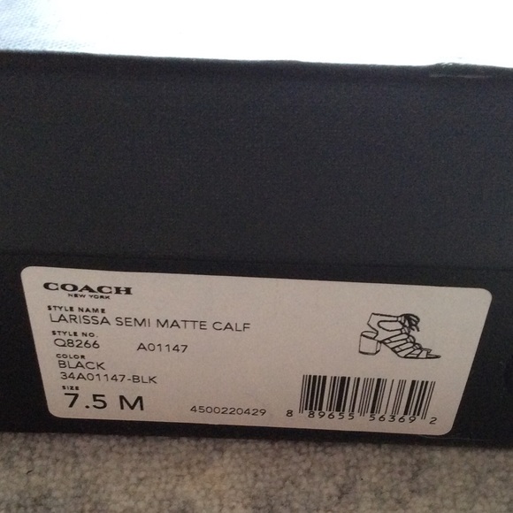 NEW IN BOX Coach Larissa sandal heel black Sz 7.5 - Picture 6 of 6